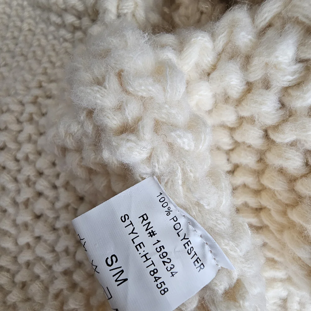 Women's Cream Sweater with Pink Accents - Picture 7 of 7